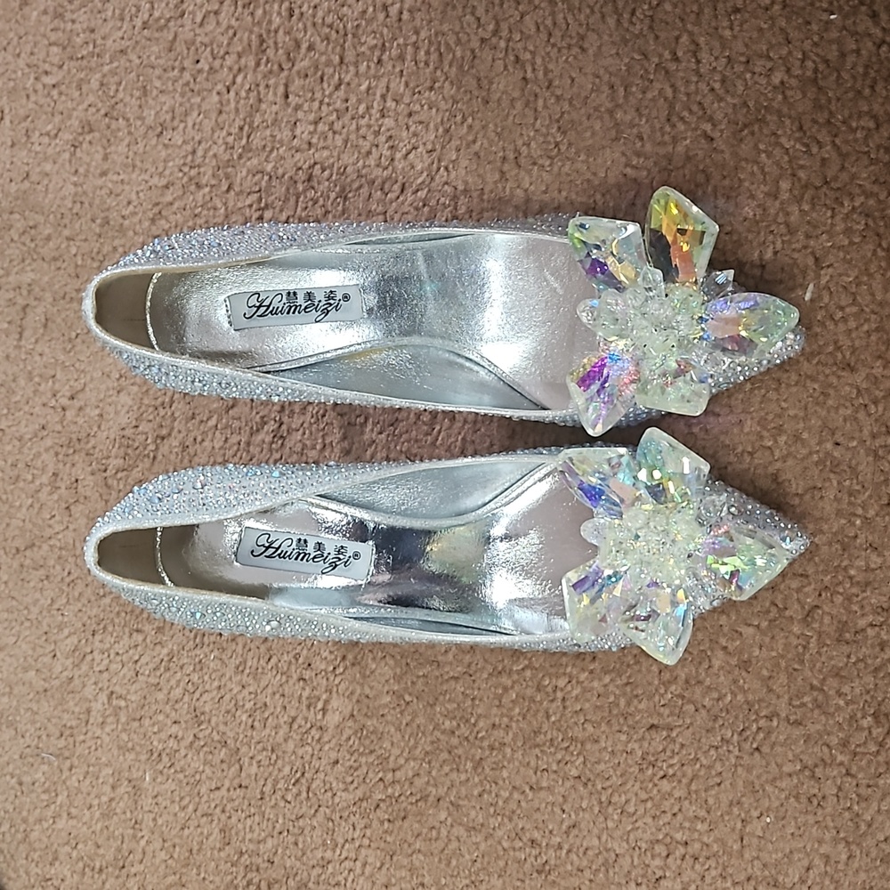 Cinderella style rhinstone heels with crystals